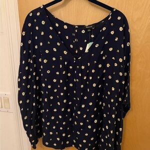 Madewell Navy Floral Blouse